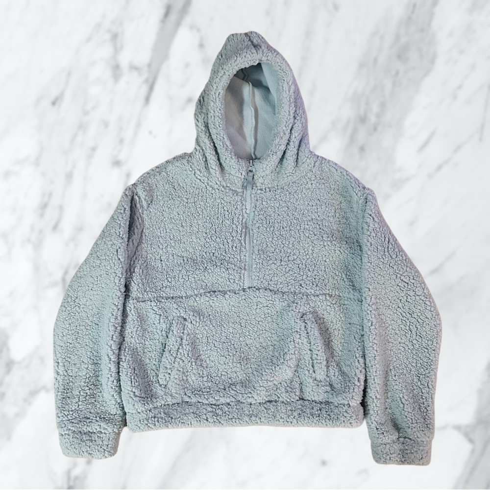 Girls Blue Sherpa Hoodie